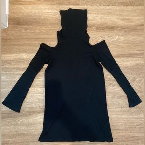 Long Sleeve - Shoulder-less - turtleneck sweater dress
